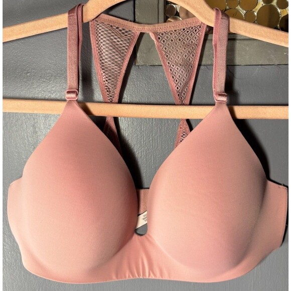 Victoria's Secret Other - 🎭 3/$20 Victoria’s Secret Wireless Bra 34C Pink Lace Back Everyday Comfort
